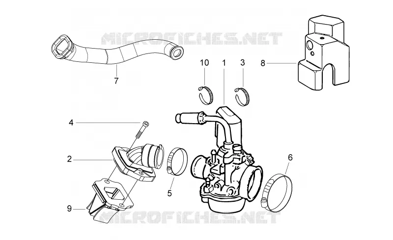 Carburateur complet - Raccord d'admission