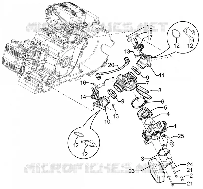 Corps papillon - Injecteur - Raccord d'admission
