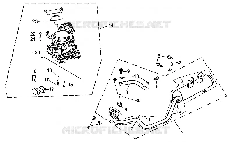 Groupe echappement-Carburateur