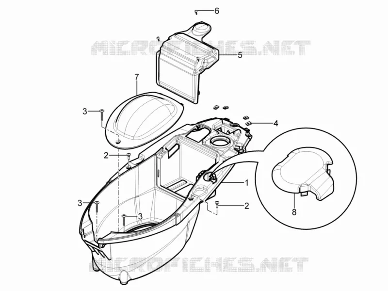 Logement casque - Dessous de selle