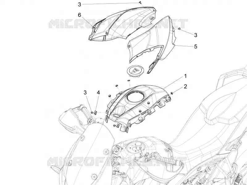 Couvre-réservoir Aprilia APRILIA-MOTORCYCLES 1200 CAPONORD 2014  Caponord