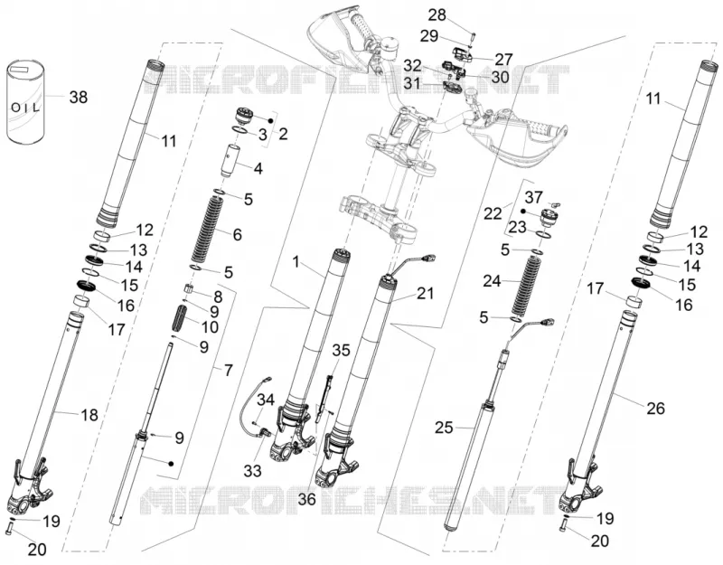 Fourche avant Dynamic Damping Sachs Aprilia APRILIA-MOTORCYCLES 1200 CAPONORD 2016  Caponord