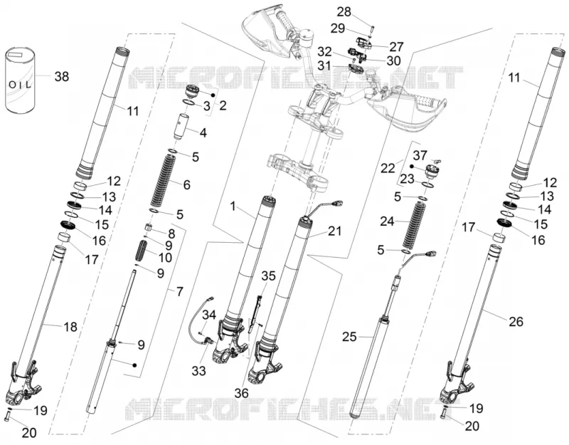 Front fork Dynamic Damping Sachs Aprilia APRILIA-MOTORCYCLES 1200 CAPONORD 2017  Caponord Rally