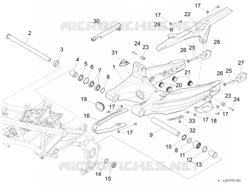 Fourche arriere Aprilia APRILIA-MOTORCYCLES 1200 CAPONORD 2015  Caponord