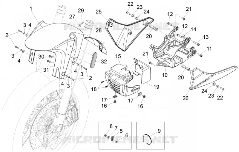 Garde-boue Av.-Embasement Aprilia APRILIA-MOTORCYCLES 1200 CAPONORD 2015  Caponord