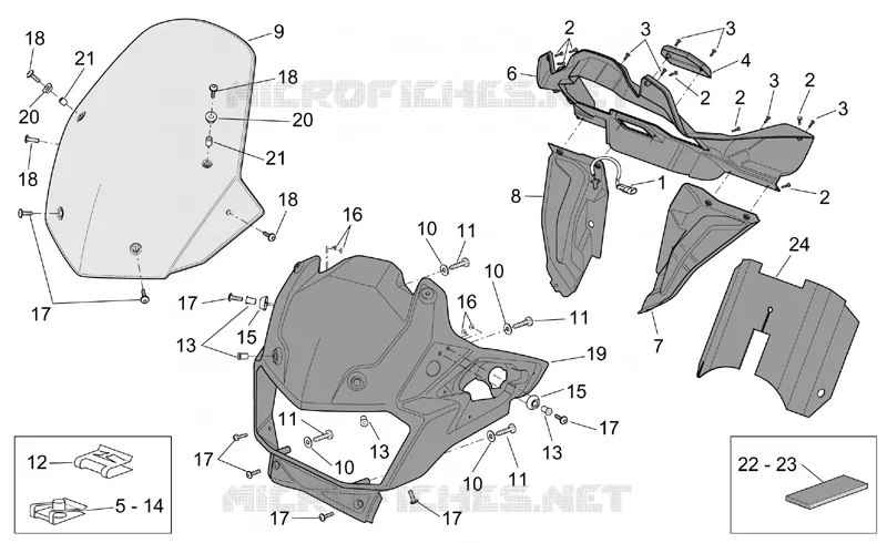 Carrosserie av. I - STANDARD Aprilia APRILIA-MOTORCYCLES 1000 CAPONORD 2003  ETV Capo Nord