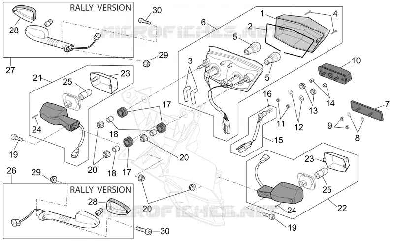Feux arriere Aprilia APRILIA-MOTORCYCLES 1000 CAPONORD 2001  ETV Capo Nord