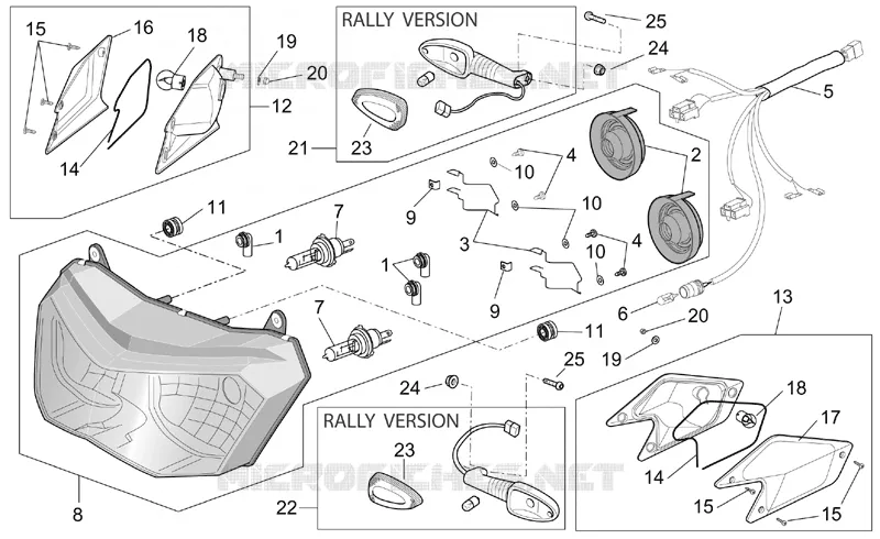 Feux avant Aprilia APRILIA-MOTORCYCLES 1000 CAPONORD 2002  ETV Capo Nord