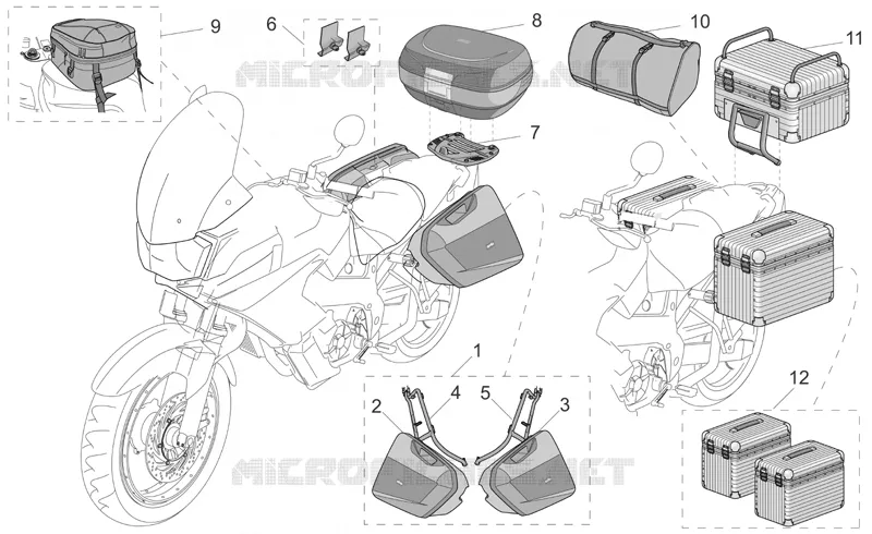 Acc. - Top cases, valises lat Aprilia APRILIA-MOTORCYCLES 1000 CAPONORD 2007  ETV Capo Nord