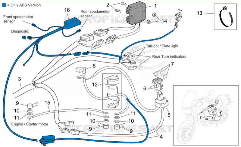 Circuit electrique II Aprilia APRILIA-MOTORCYCLES 1000 CAPONORD 2007  ETV Capo Nord