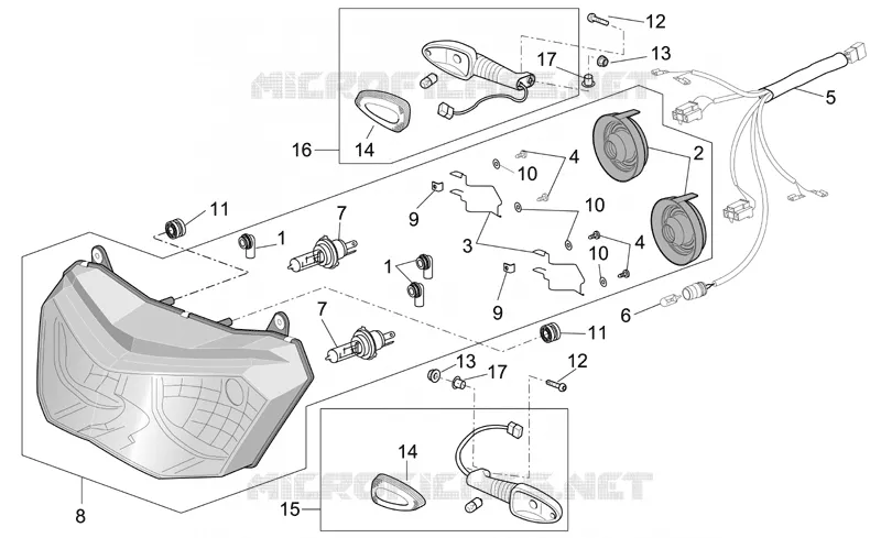 Feux avant Aprilia APRILIA-MOTORCYCLES 1000 CAPONORD 2006  ETV Capo Nord