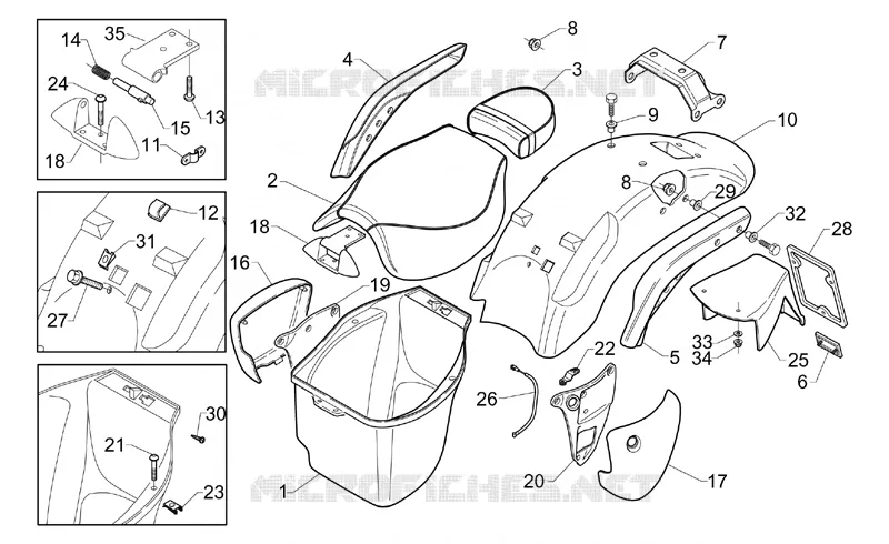 Carrosserie posterieure Aprilia APRILIA-MOTORCYCLES 125 CLASSIC 1995  Classic