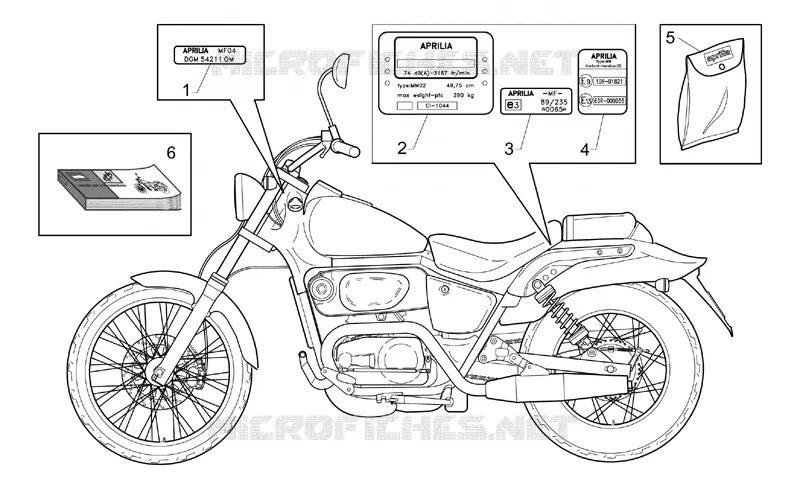 Plaquettes et decalcomanies Aprilia APRILIA-MOTORCYCLES 125 CLASSIC 1996  Classic