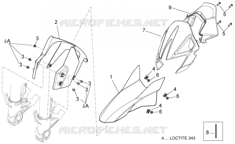 Carrosserie av. - Garde-boue AV Aprilia APRILIA-MOTORCYCLES 1200 DORSODURO 2012  Dorsoduro
