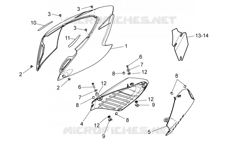 Carrosserie posterieure II Aprilia APRILIA-MOTORCYCLES 1200 DORSODURO 2015  Dorsoduro