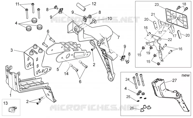 Carrosserie posterieure III Aprilia APRILIA-MOTORCYCLES 1200 DORSODURO 2015  Dorsoduro