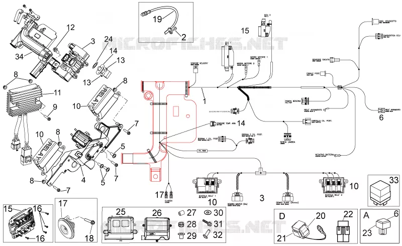 Circuit electrique II Aprilia APRILIA-MOTORCYCLES 1200 DORSODURO 2014  Dorsoduro