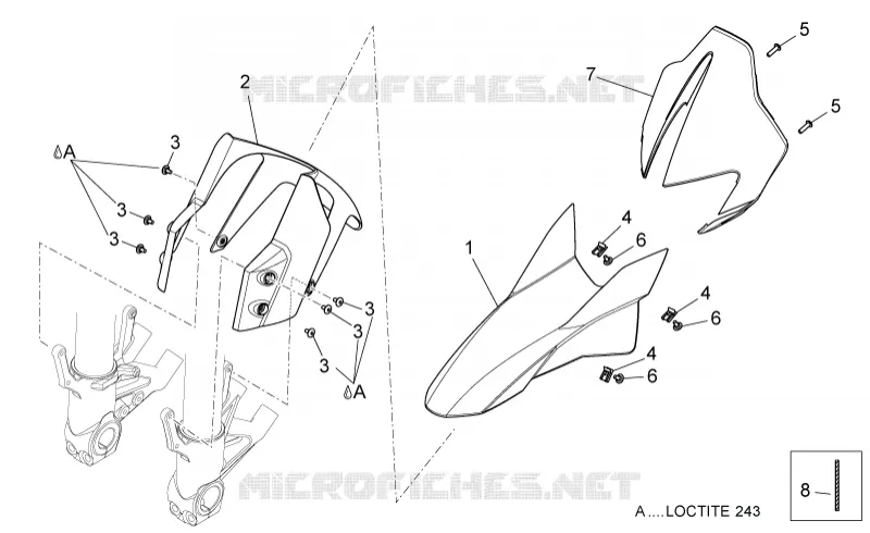 Carrosserie av. - Garde-boue AV Aprilia APRILIA-MOTORCYCLES 750 DORSODURO 2009  Dorsoduro ABS