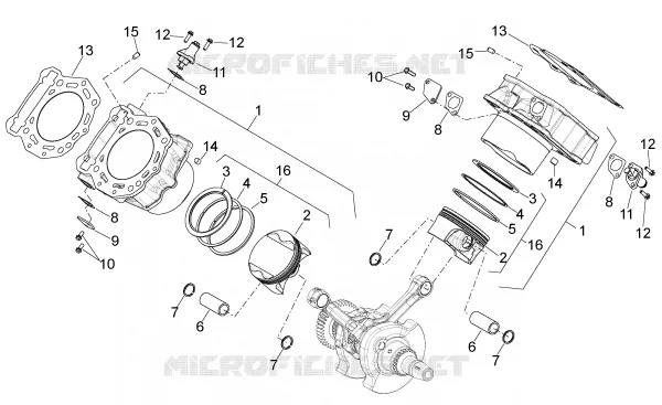Cylindre av.piston Aprilia APRILIA-MOTORCYCLES 750 DORSODURO 2010  Dorsoduro ABS