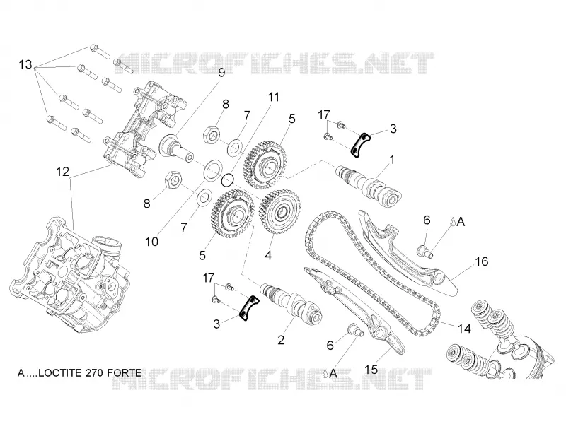 Distribution cylindre avant Aprilia APRILIA-MOTORCYCLES 750 DORSODURO 2010  Dorsoduro ABS