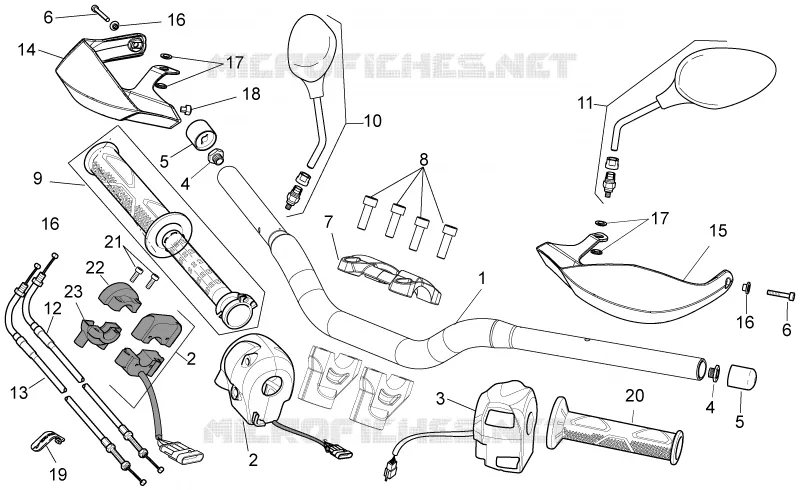Guidon - Commandes Aprilia APRILIA-MOTORCYCLES 750 DORSODURO 2009  Dorsoduro ABS