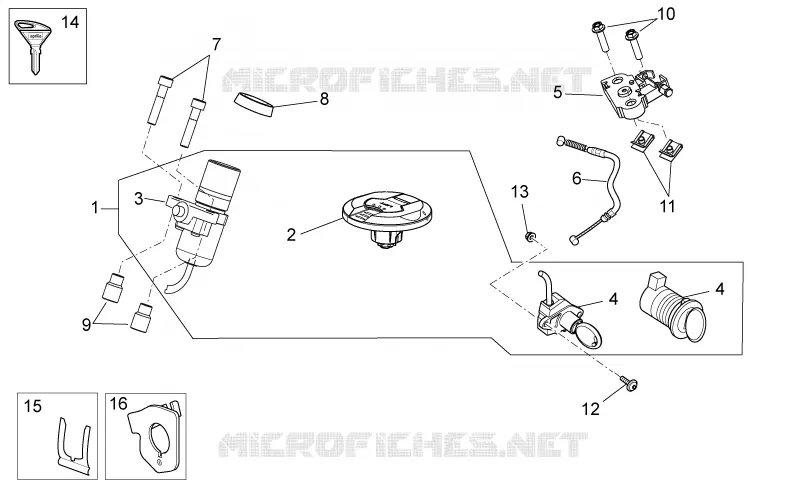 Kit serrure Aprilia APRILIA-MOTORCYCLES 750 DORSODURO 2015  Dorsoduro ABS