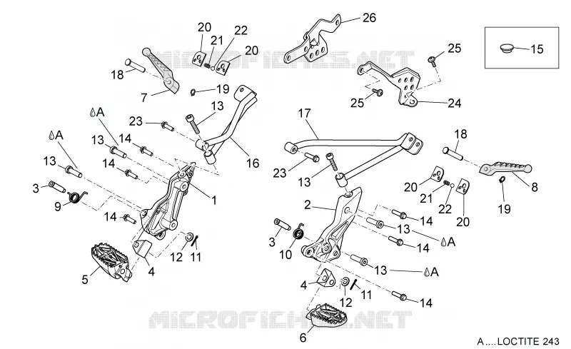 Repose-Pieds Aprilia APRILIA-MOTORCYCLES 750 DORSODURO 2008  Dorsoduro ABS