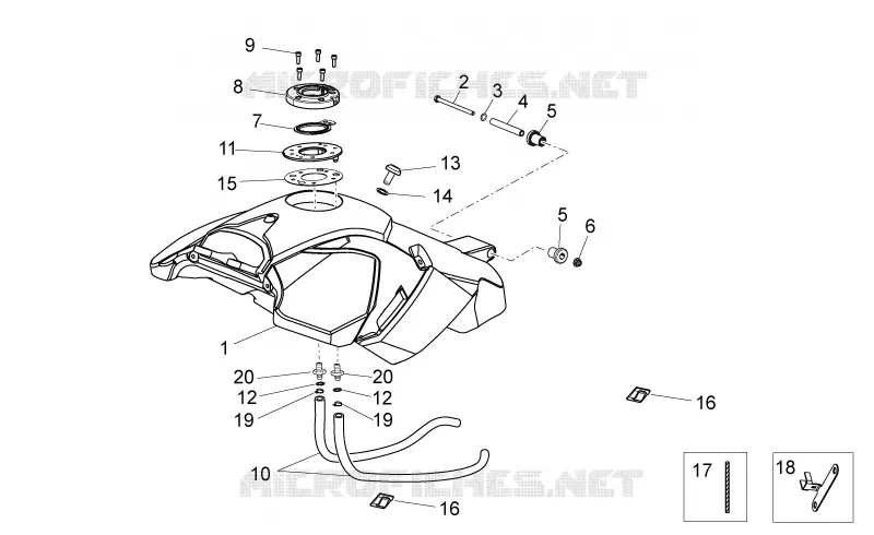 Réservoir essence Aprilia APRILIA-MOTORCYCLES 750 DORSODURO 2016  Dorsoduro ABS