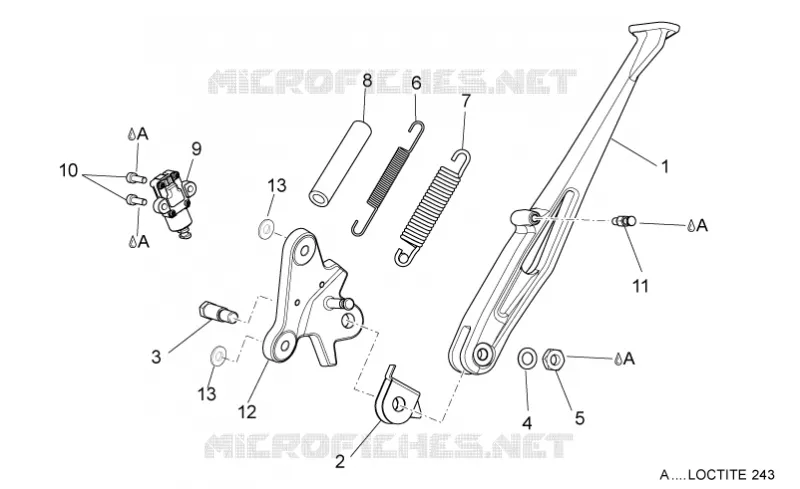 Béquille Aprilia APRILIA-MOTORCYCLES 750 DORSODURO 2015  Dorsoduro ABS