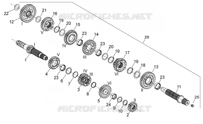 Boîte de vitesses Aprilia APRILIA-MOTORCYCLES 750 DORSODURO 2015  Dorsoduro ABS