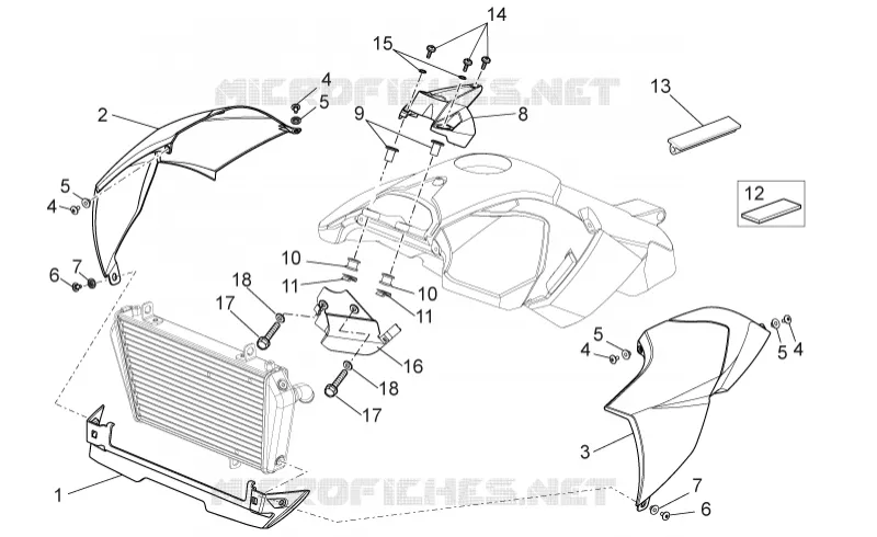 Carrosserie centrale Aprilia APRILIA-MOTORCYCLES 750 DORSODURO 2015  Dorsoduro ABS