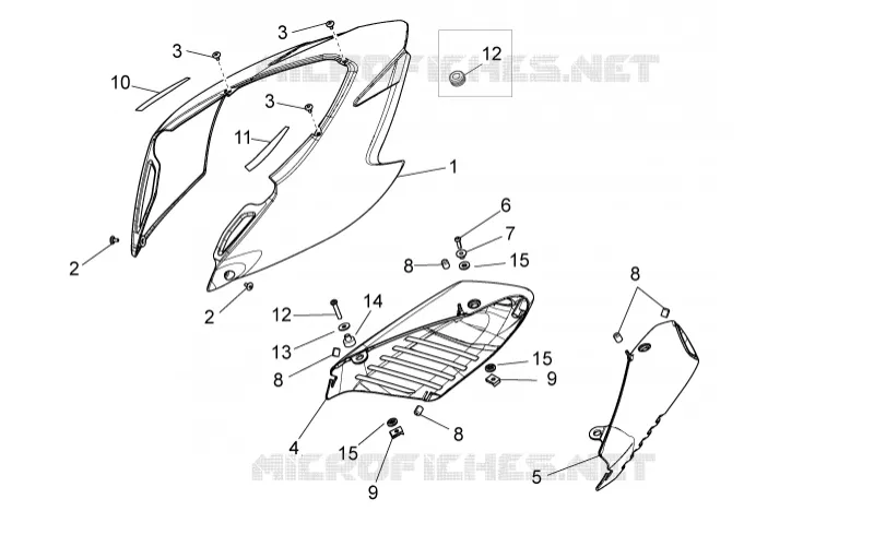 Carrosserie posterieure II Aprilia APRILIA-MOTORCYCLES 750 DORSODURO 2015  Dorsoduro ABS