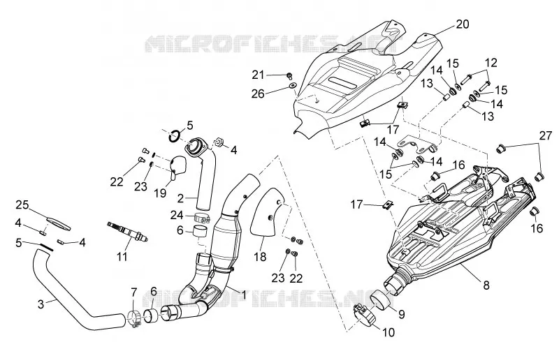 Groupe echappement Aprilia APRILIA-MOTORCYCLES 750 DORSODURO 2015  Dorsoduro ABS