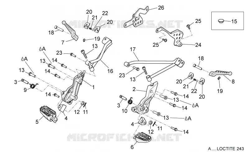 Repose-Pieds Aprilia APRILIA-MOTORCYCLES 750 DORSODURO 2015  Dorsoduro ABS