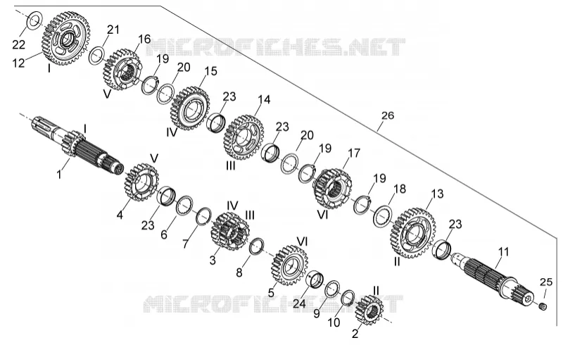 Boîte de vitesses Aprilia APRILIA-MOTORCYCLES 750 DORSODURO 2012  Dorsoduro Factory ABS