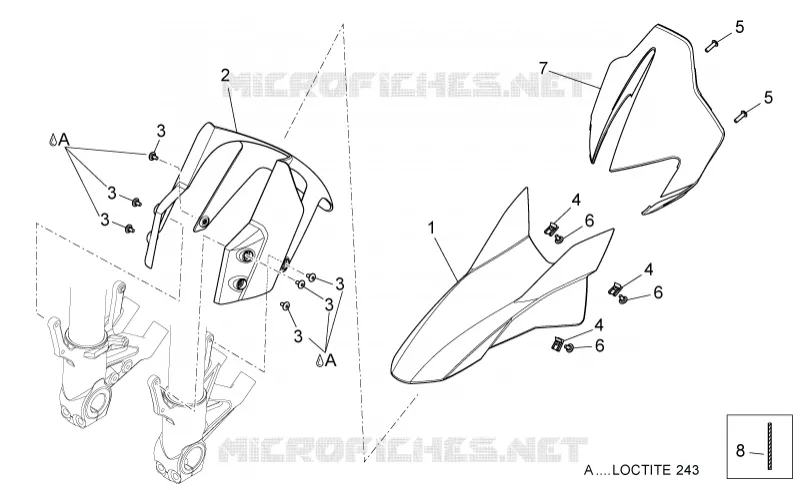 Carrosserie av. - Garde-boue AV Aprilia APRILIA-MOTORCYCLES 750 DORSODURO 2013  Dorsoduro Factory ABS