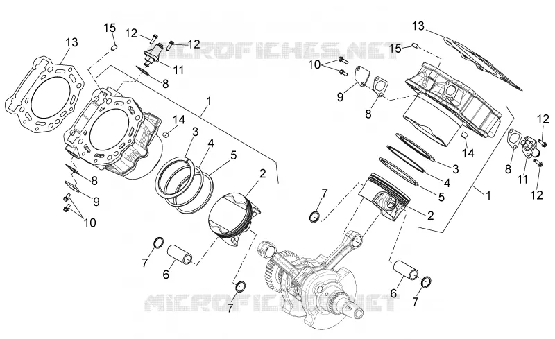 Cylindre av.piston Aprilia APRILIA-MOTORCYCLES 750 DORSODURO 2012  Dorsoduro Factory ABS
