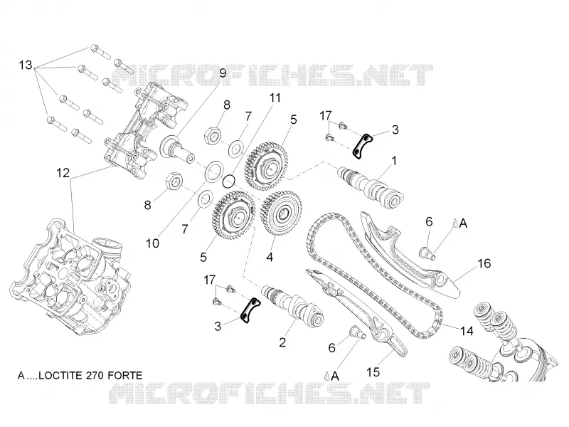 Distribution cylindre avant Aprilia APRILIA-MOTORCYCLES 750 DORSODURO 2013  Dorsoduro Factory ABS