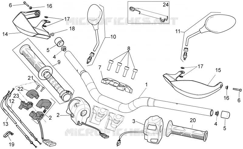 Guidon - Commandes Aprilia APRILIA-MOTORCYCLES 750 DORSODURO 2011  Dorsoduro Factory ABS
