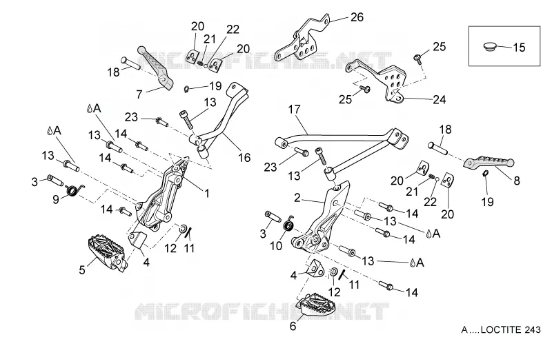 Repose-Pieds Aprilia APRILIA-MOTORCYCLES 750 DORSODURO 2011  Dorsoduro Factory ABS