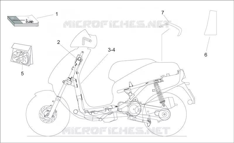 Plaquettes-decal. Aprilia APRILIA-SCOOTER 50 GULLIVER 1997  Gulliver H20