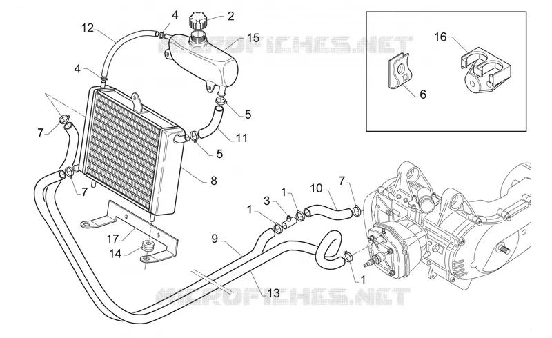 Radiateur Aprilia APRILIA-SCOOTER 50 GULLIVER 1996  Gulliver H20