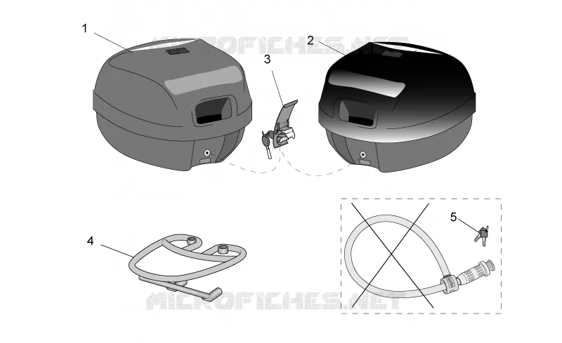 Acc. - Top cases, valises lat Aprilia APRILIA-SCOOTER 125 LEONARDO 2001  Leonardo