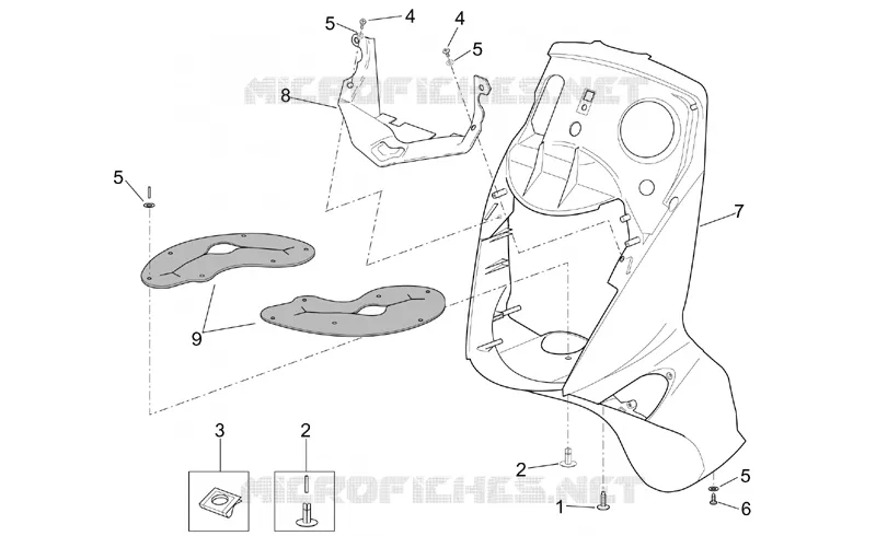 Carrosserie av. - Tablier Aprilia APRILIA-SCOOTER 125 LEONARDO 2000  Leonardo