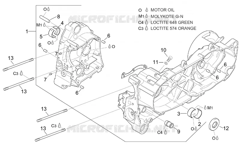 Carter moteur Aprilia APRILIA-SCOOTER 150 LEONARDO 2001  Leonardo