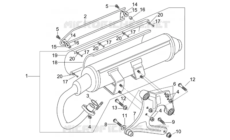 Groupe echappement Aprilia APRILIA-SCOOTER 150 LEONARDO 1999  Leonardo
