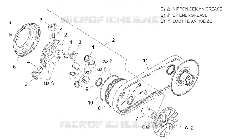 Transmission prim. Aprilia APRILIA-SCOOTER 125 LEONARDO 2001  Leonardo