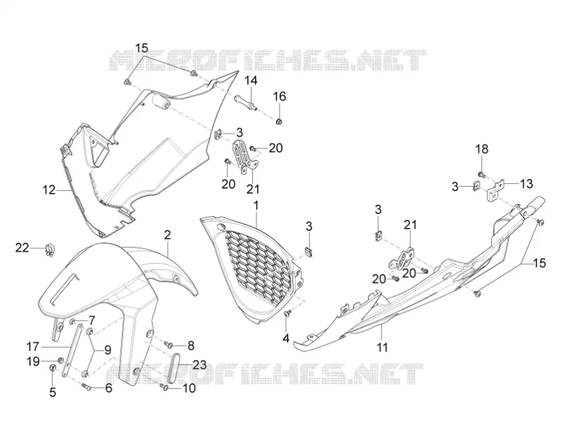 Garde-boue Av.-Embasement Aprilia APRILIA-MOTORCYCLES 125 RS 2018  RS 125 REPLICA 4T ABS E4