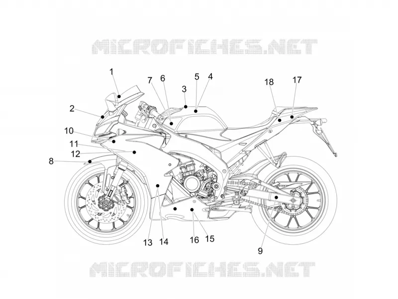 Décalco Aprilia APRILIA-MOTORCYCLES 50 RS4 2018  RS4 50 2T E4