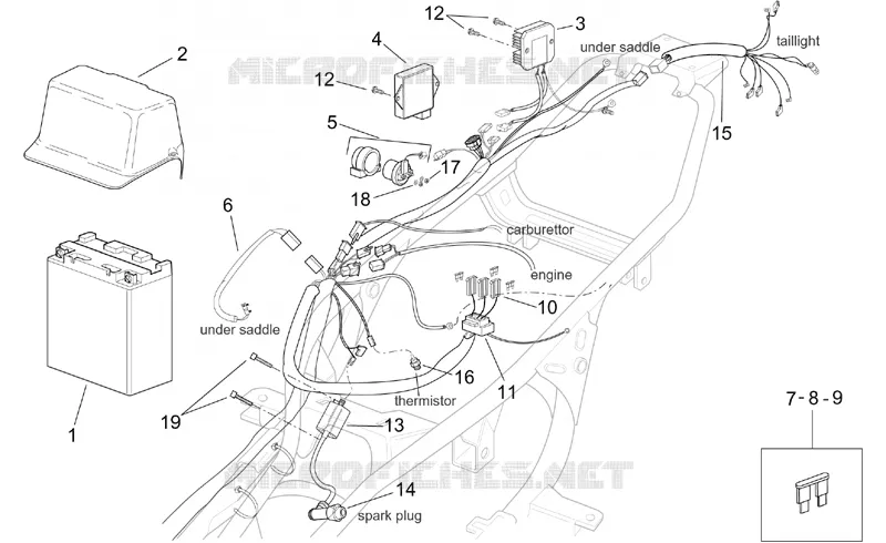 Circuit electrique II Aprilia APRILIA-SCOOTER 250 LEONARDO 1999  Leonardo (engine Yamaha)
